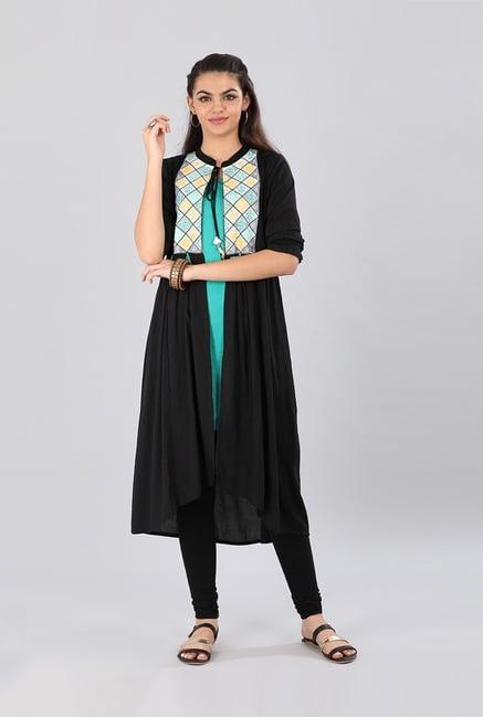 aurelia black printed shrug