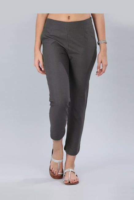 aurelia grey cotton cigarette pants