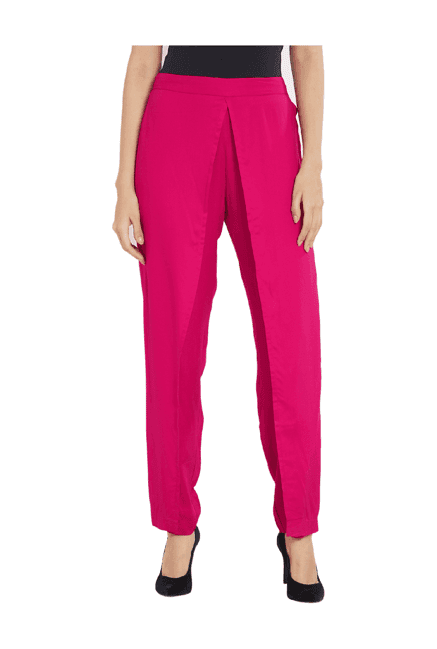 fusion beats pink regular fit pants