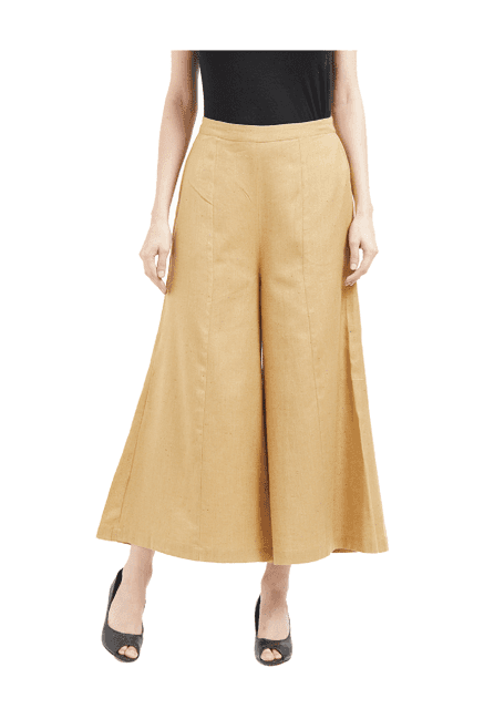 fusion beats beige regular fit culottes