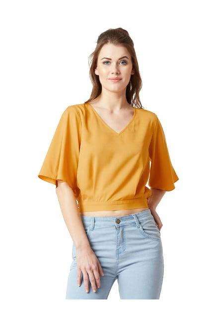 miss chase yellow v neck top