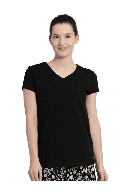 enamor black cotton t-shirt