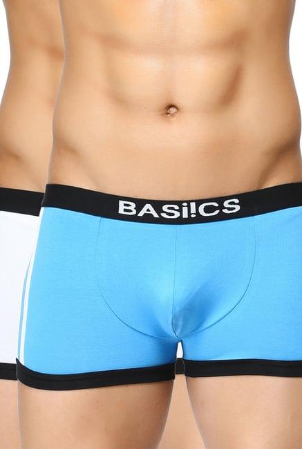 basiics by la intimo blue & white striped trunks (pack of 2)