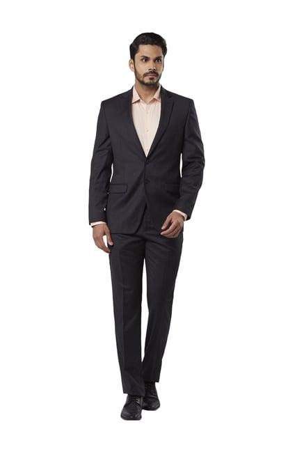 raymond dark grey regular fit suit