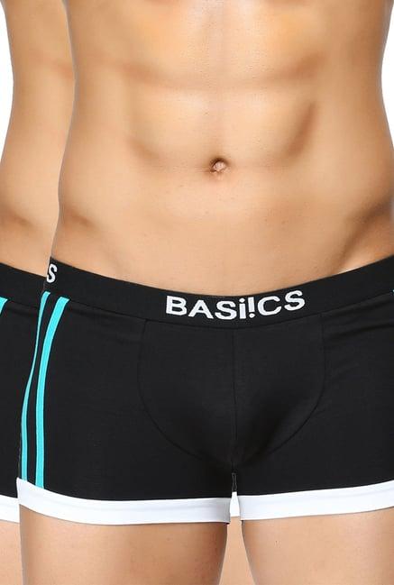 basiics by la intimo black striped trunks (pack of 2)