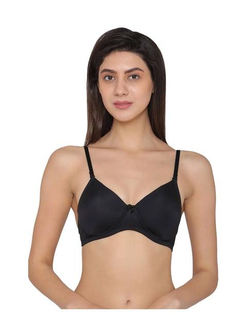 clovia black non-wired padded t-shirt bra