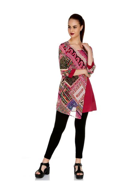 fusion beats pink printed tunic