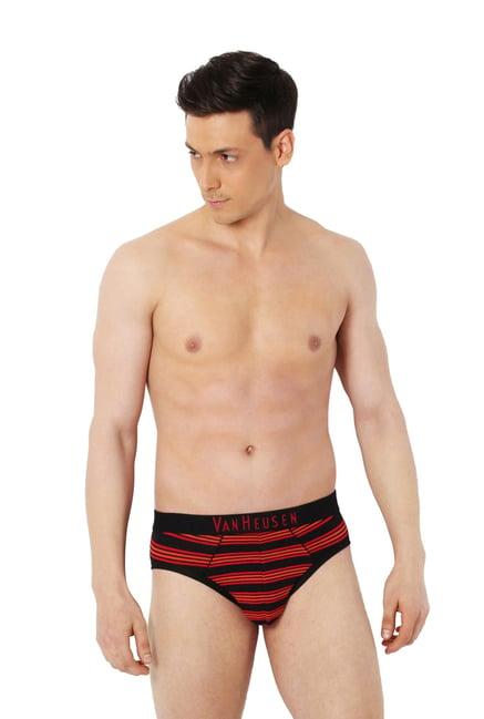 van heusen red striped cotton briefs