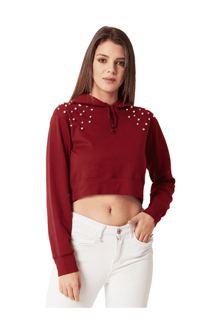 miss chase maroon full sleeves sweatshirt