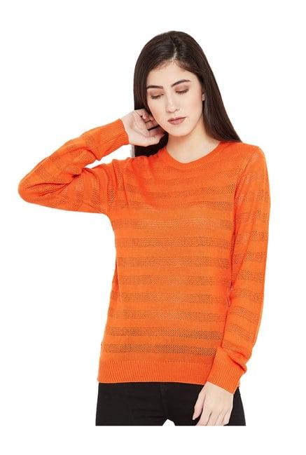 cayman orange striped wool pullover