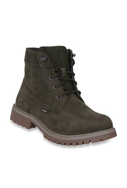 woodland men's olive derby boots