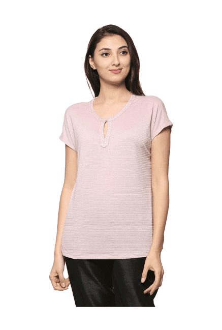 solly by allen solly pink striped top