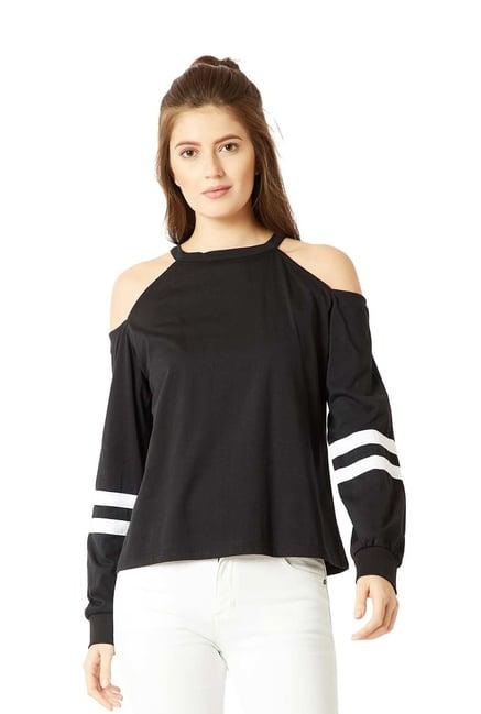 miss chase black cotton sweatshirt