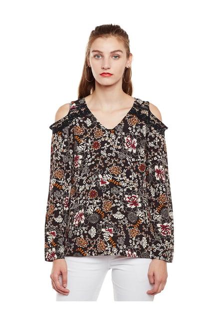 oxolloxo black floral print top