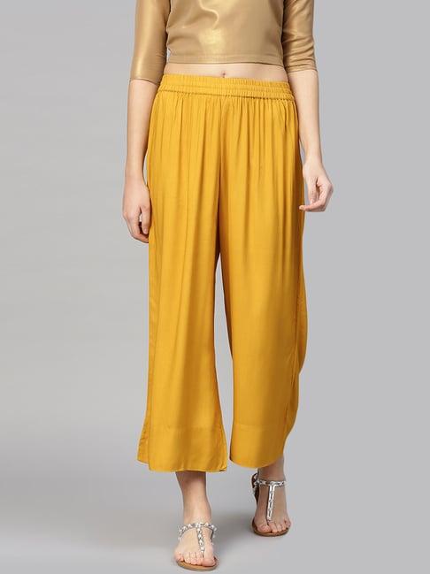 varanga mustard straight fit palazzos