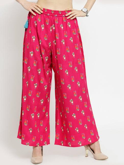 varanga fuchsia cotton printed palazzos