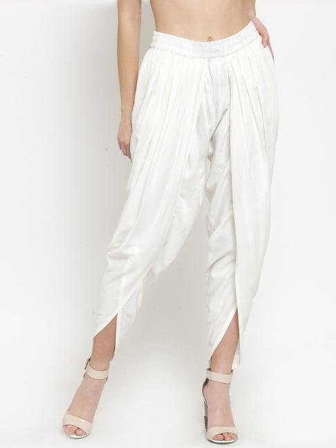 varanga white straight fit dhoti pants