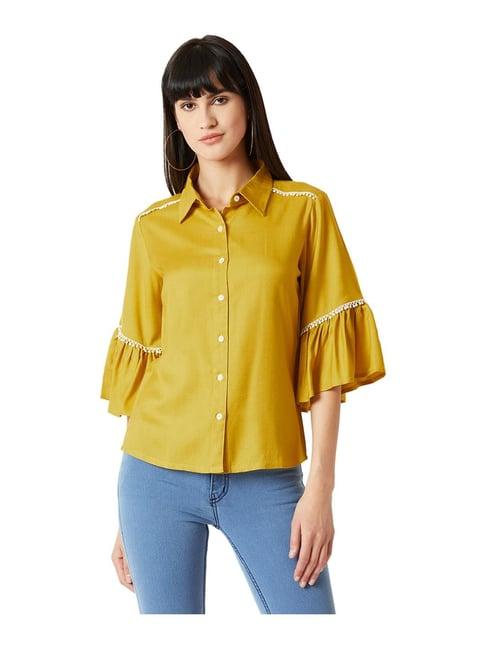 miss chase yellow lace shirt