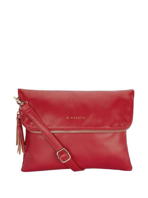 giordano red solid sling handbag