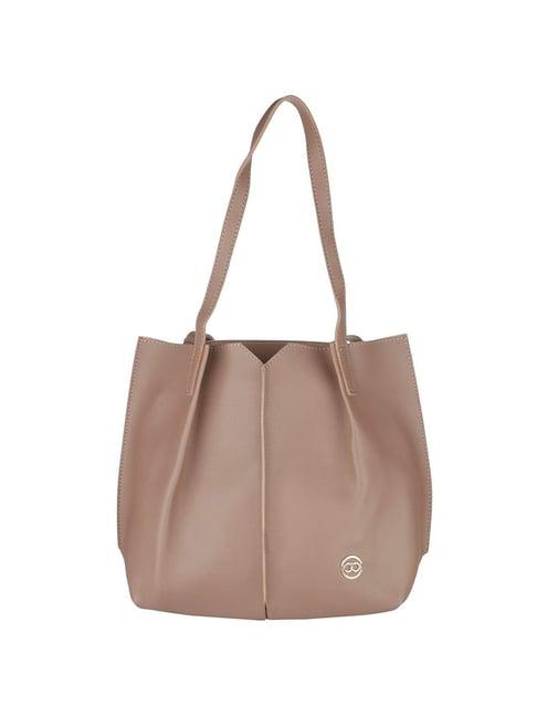 gio collection blush pink solid tote handbag