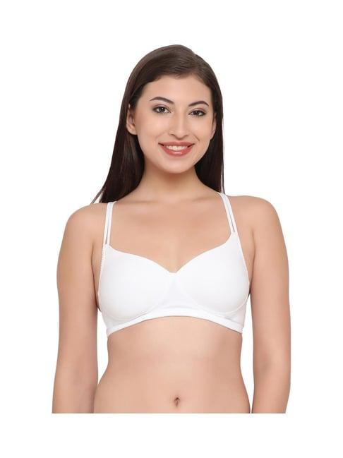 clovia white non-wired padded t-shirt bra