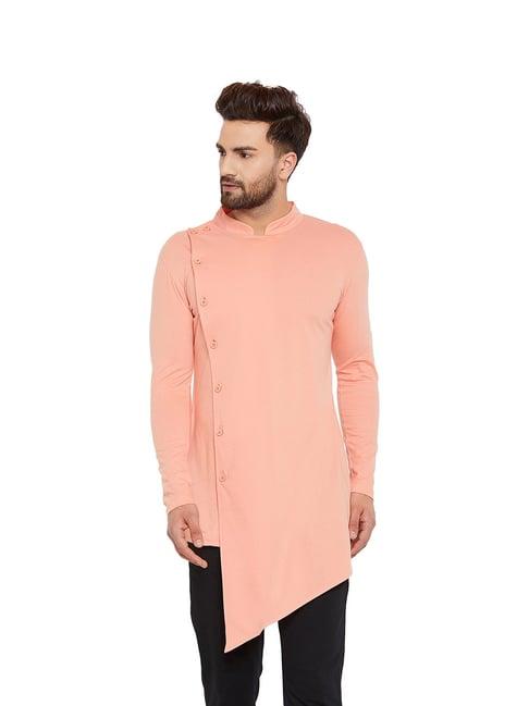 hypernation dusty pink mandarin collar kurta