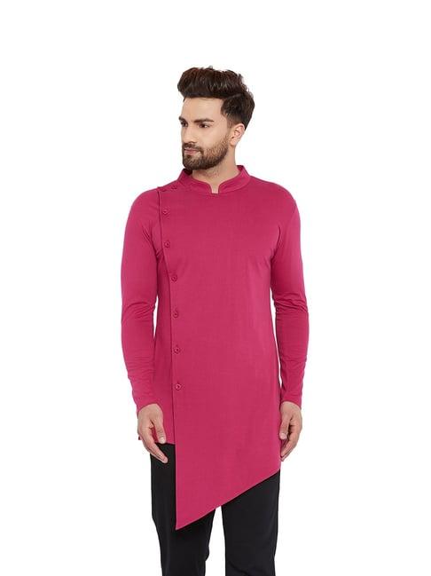 hypernation maroon mandarin collar kurta