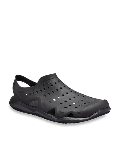 crocs men's swiftwater wave black sling back sandals