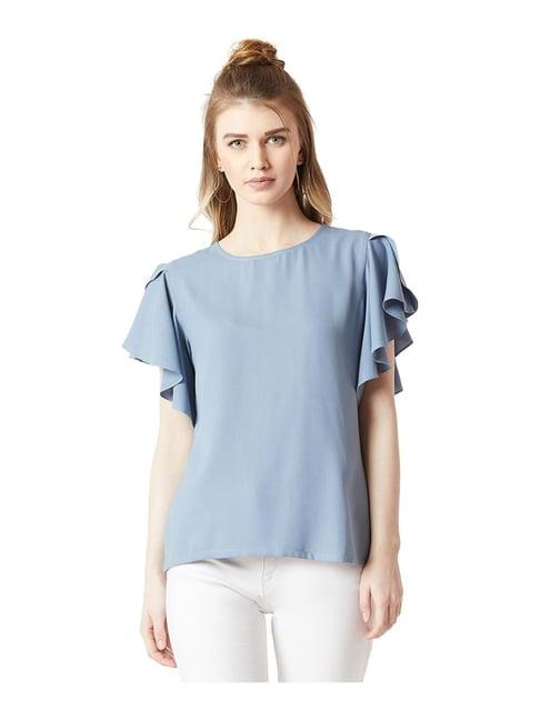 miss chase blue relaxed fit top