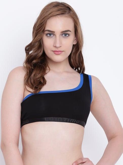 la intimo black beach pop one shoulder bra