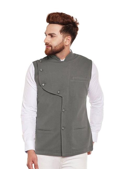 hypernation grey slim fit waistcoat