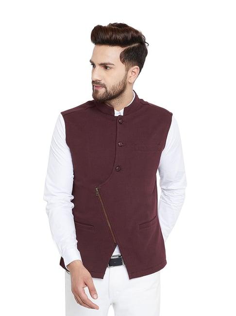 hypernation brown cotton waistcoat