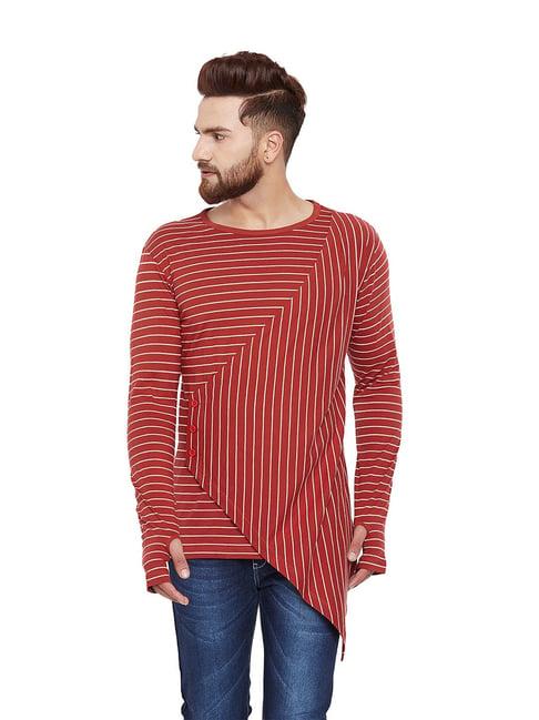 hypernation red & white striped cotton t-shirt