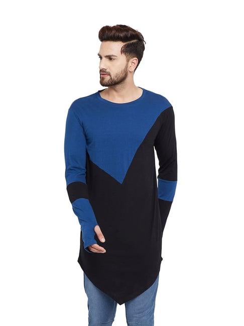 hypernation black & royal blue full sleeves t-shirt