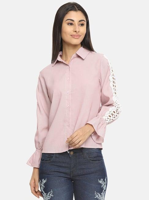 isu pink lace shirt