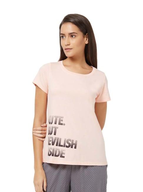 soie cream cotton printed lounge t-shirt