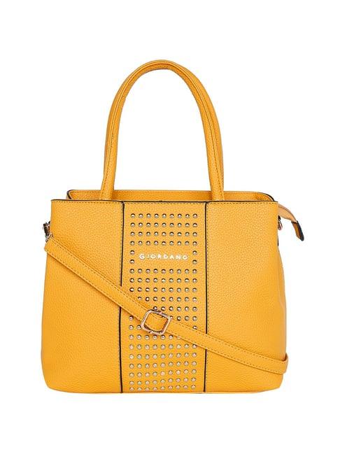 giordano ochre yellow embellished small shoulder handbag