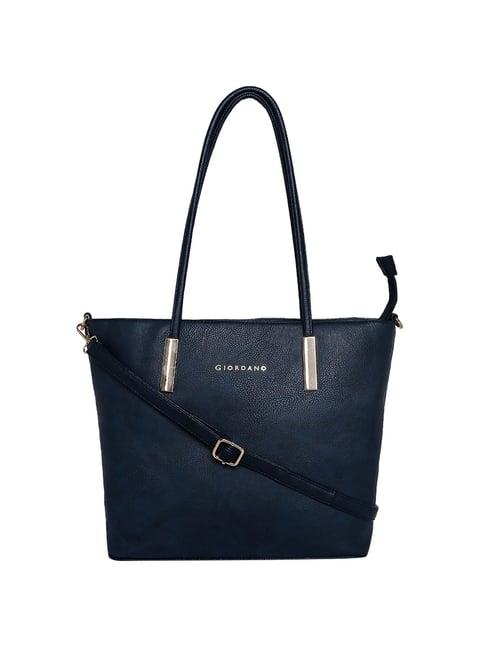 giordano navy solid large shoulder handbag