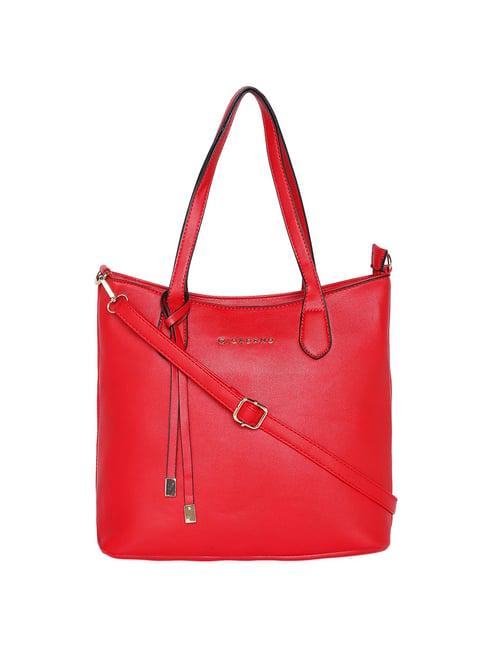 giordano red solid medium shoulder handbag