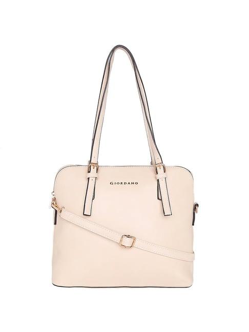 giordano beige solid medium shoulder handbag