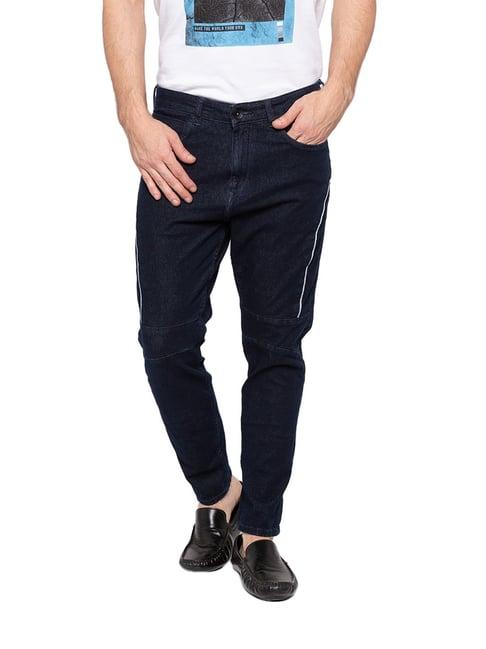 spykar navy skinny fit cotton jeans