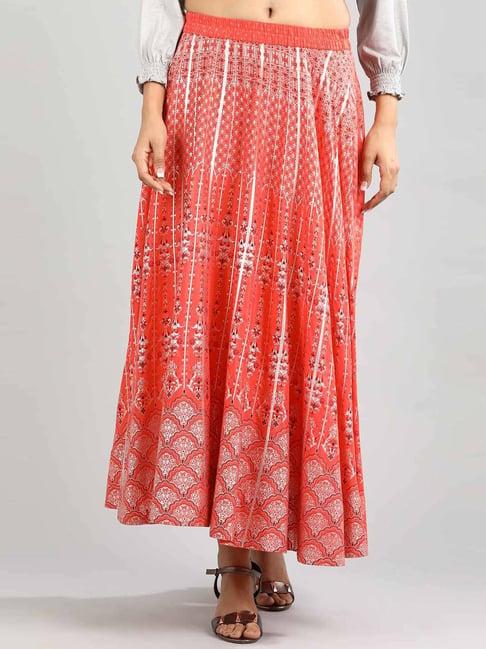 aurelia coral printed skirt