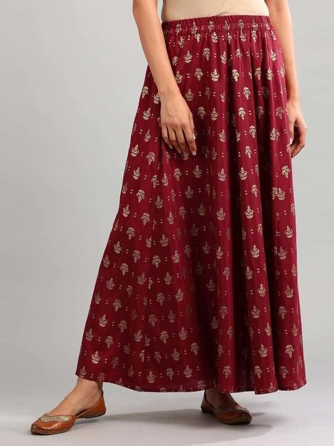 aurelia maroon printed skirt