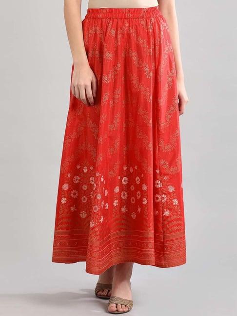 aurelia red printed skirt