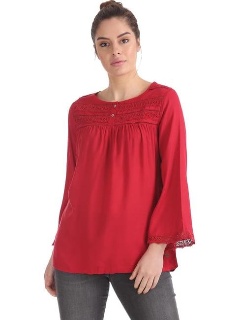 u.s. polo assn. red regular fit top