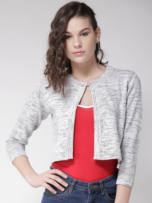 style quotient grey textured shrug