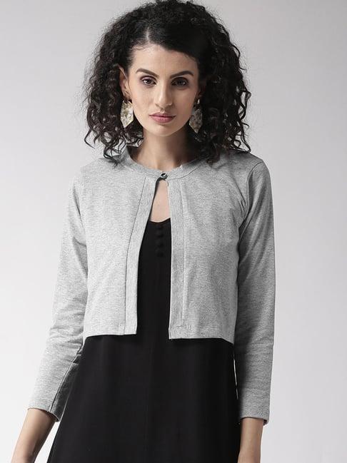 style quotient grey textured shrug