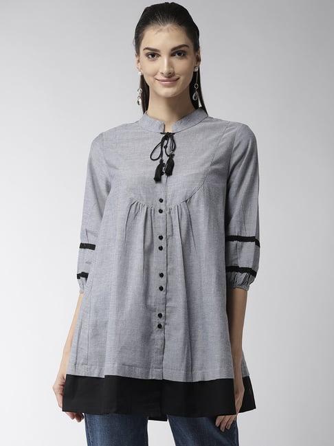 style quotient grey textured tunic