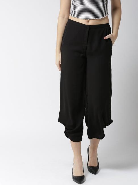 style quotient black mid rise culottes