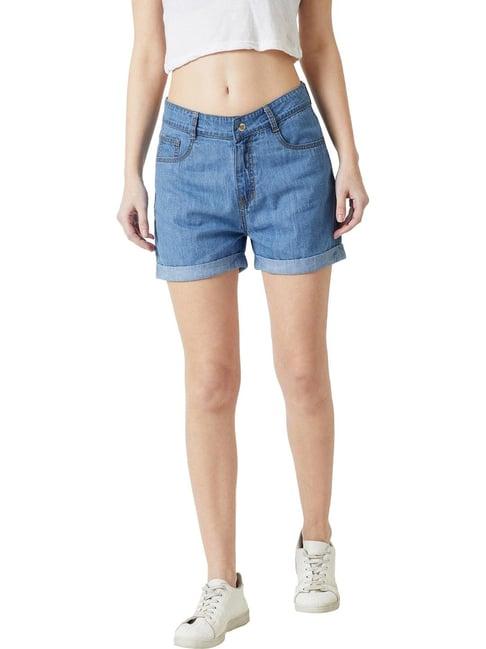 miss chase blue cotton shorts